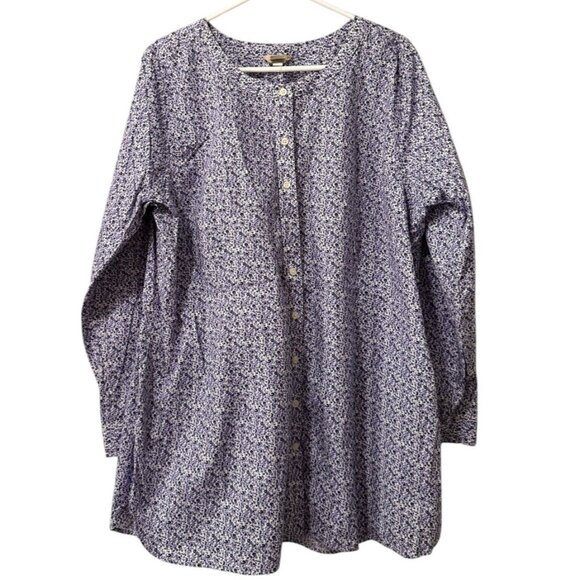 Duluth Trading Shirt Women Size XXL Purple Floral Button Up Casual Comfort - Picture 1 of 11